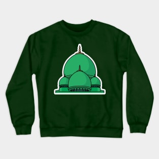 Traditional White Elegant Islamic Mosque Building Sticker vector illustration. Muslim building icon concept. Muslim mosque sticker vector design with shadow. Crewneck Sweatshirt